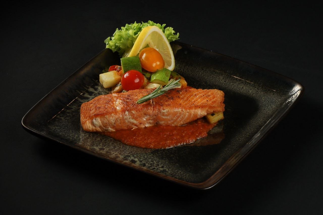 Salmon with Romesco Sauce