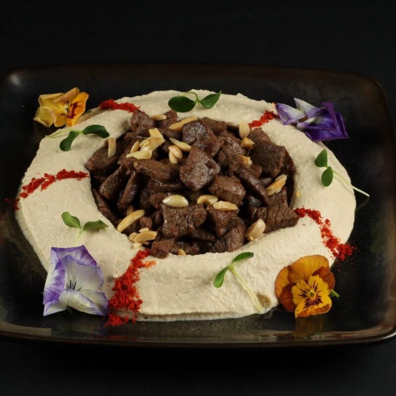 Hummus with pine nuts